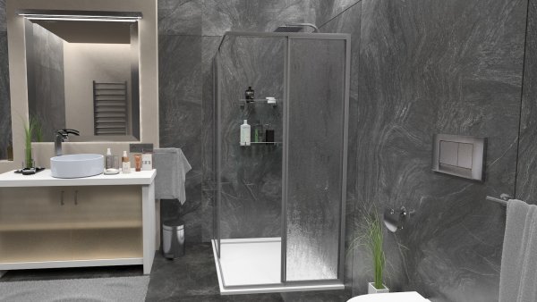 RIO CHROM 80-90 Sprchovací kút štvorcový