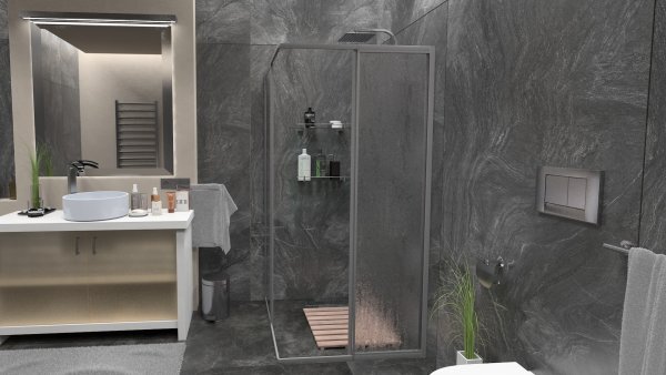 RIO CHROM 80-90 Sprchovací kút štvorcový