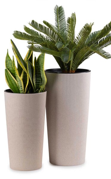 PLASTOVÝ KVETINÁČ URBANIKA ECO 19,5X36,5 CM BÉŽOVÁ