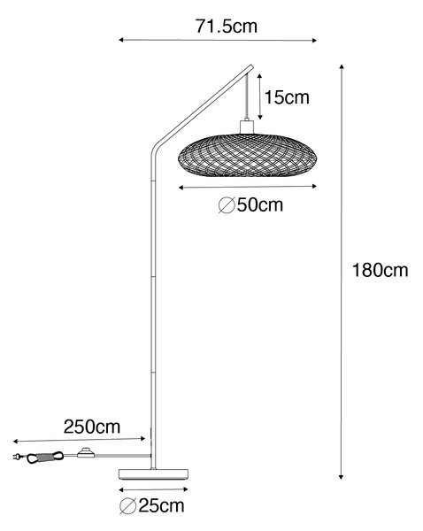 Orientálna stojaca lampa bambus - Ostrava