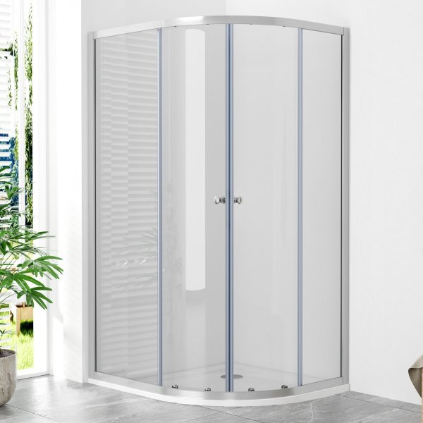 POINT AS ROCKY 100x80 Clear Ľavý Asymetrický sprchovací kút s mramorovou vaničkou