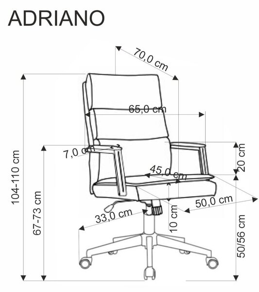 Halmar Kancelárske kreslo ADRIANO sivé