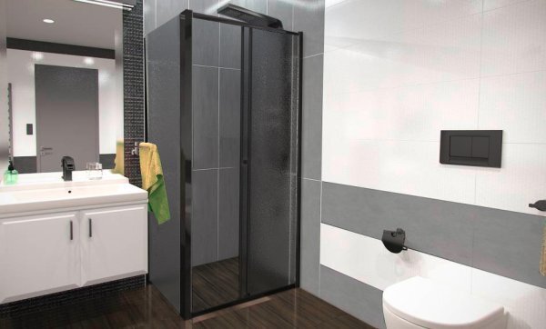 NICOL COMBI Black 90x70 grape Sprchovací kút s posuvnými dverami
