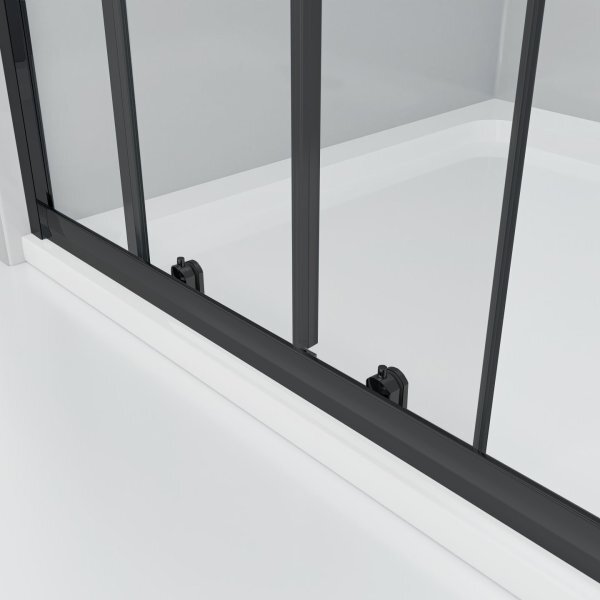 NICOL COMBI Black 100x80 číre Sprchovací kút s posuvnými dverami