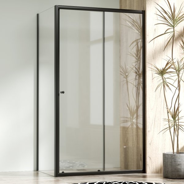 NICOL COMBI Black 100x80 číre Sprchovací kút s posuvnými dverami