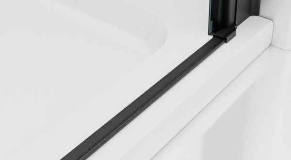 BETA LINE II Black 100 Číre Sprchové dvere dvojkrídlové s pevnými stenami v rovine