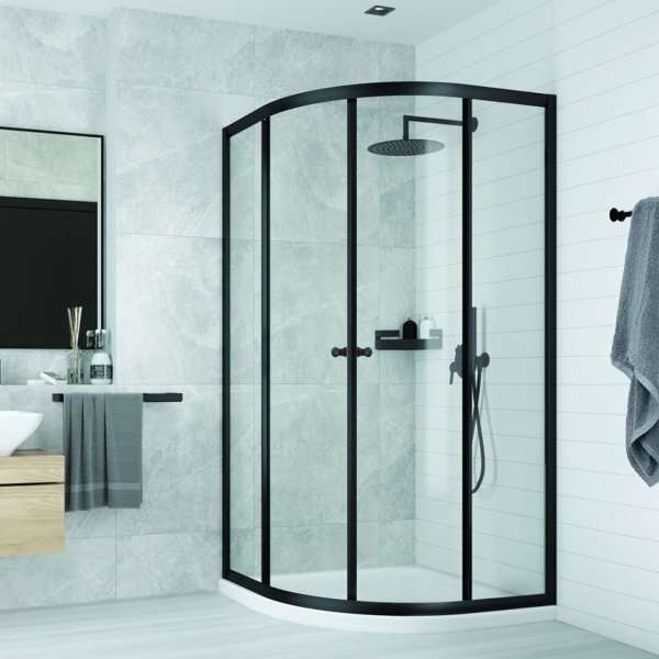 POINT BLACK ROCKY 80 Clear Štvrťkruhový sprchovací kút s mramorovou vaničkou