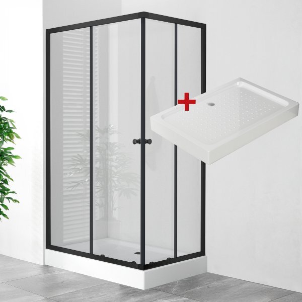 POINT BLACK LOR 100x80 Clear Obdĺžnikový sprchovací kút s akrylátovou vaničkou
