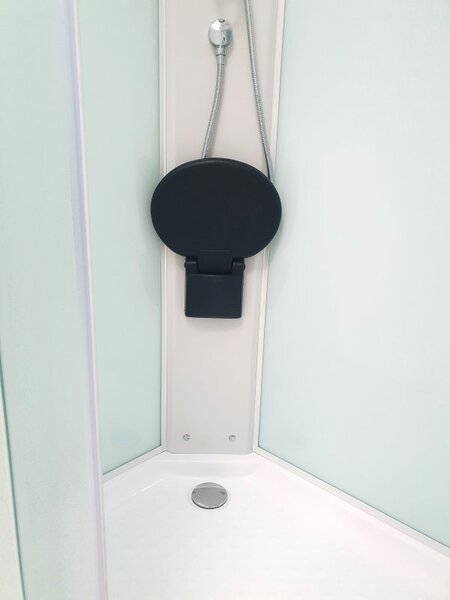 MILD AS-Ľavý 100x80 WHITE Sprchový box asymetrický s akrylátovou vaničkou a sedátkom
