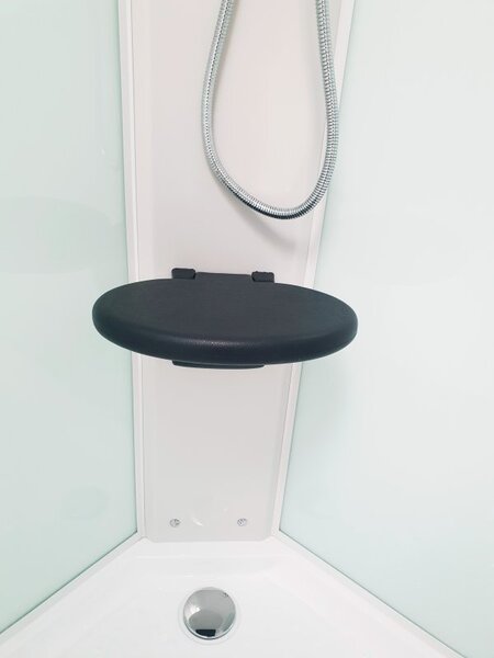 MILD AS-Ľavý 100x80 WHITE Sprchový box asymetrický s akrylátovou vaničkou a sedátkom