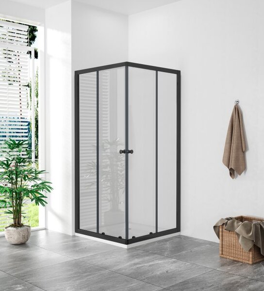 POINT BLACK HARD 80x80 Clear Štvorcový sprchovací kút s mramorovou vaničkou