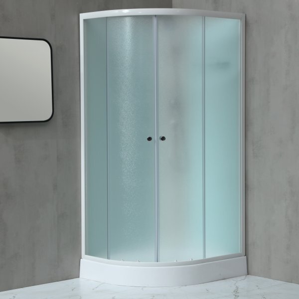 MILD AS-Pravý 100x80 WHITE Sprchový box asymetrický s nízkou akrylátovou vaničkou