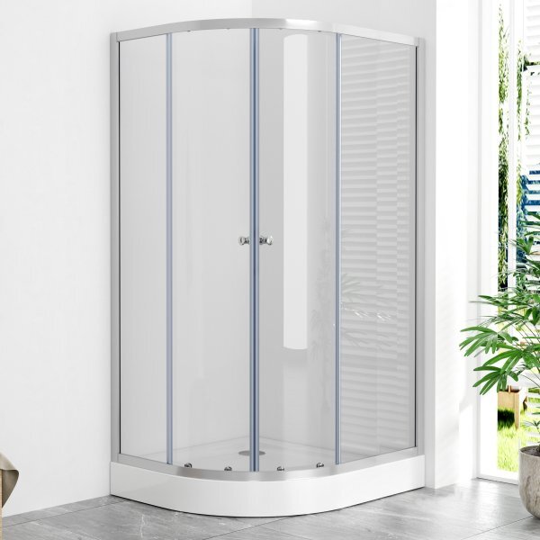 POINT AS LOR 100x80 Clear Pravý Asymetrický sprchovací kút s akrylátovou vaničkou