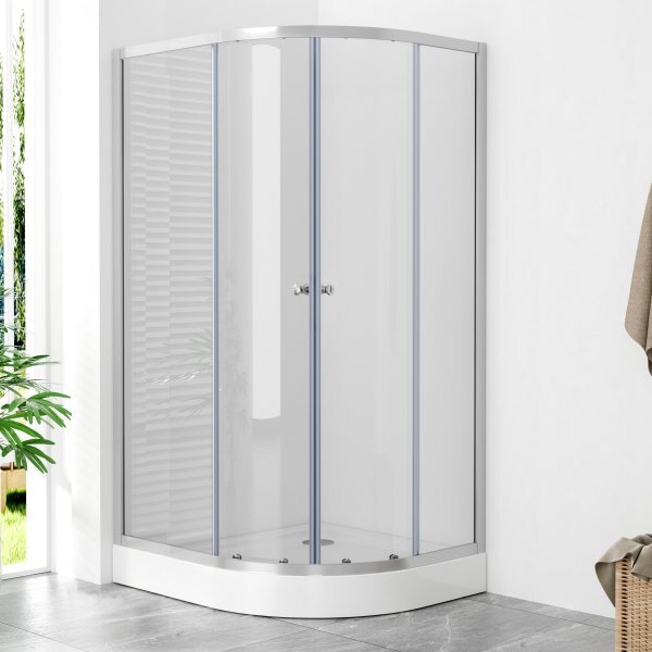 POINT AS LOR 100x80 Clear Ľavý Asymetrický sprchovací kút s akrylátovou vaničkou