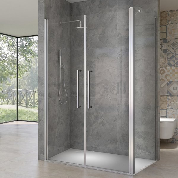HANY ROCKY 80x80 Číre Sprchovací kút štvorcový s mramorovou vaničkou