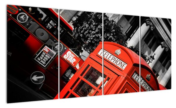 Londýnska telefónna búdka - moderné obrazy (Obraz 160x80cm)