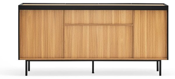 Čierna nízka komoda v dekore duba 165x78 cm Arista – Teulat