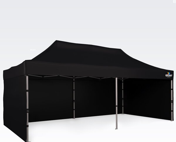 BRIMO Nožnicový stan 3x6m - s 3 stenami - Čierna