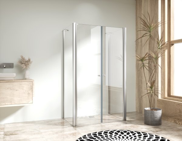 BETA COMBI II Chróm 80x80x80 Číre Sprchovací kút nástenný