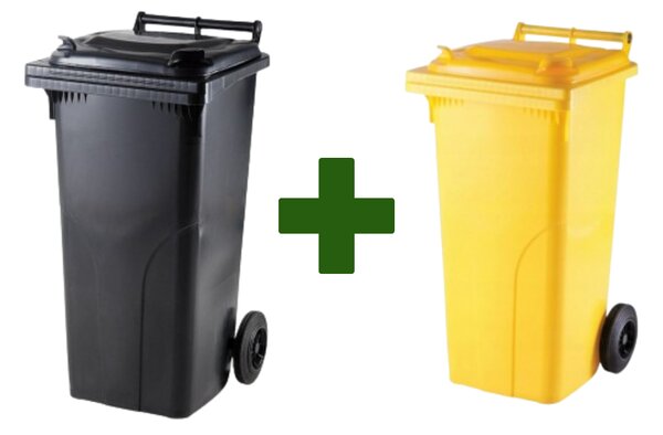 Akciový balíček - Popolnica Odpadová nádoba 120L čierna + žltá