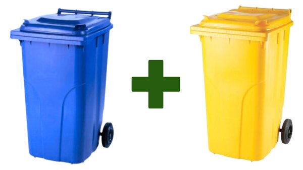 Akciový balíček - Popolnica Odpadová nádoba 240L modrá + žltá