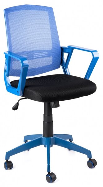 MERCURY študentská stolička SUN, modré područky, modrý operadlo, čierny sedák