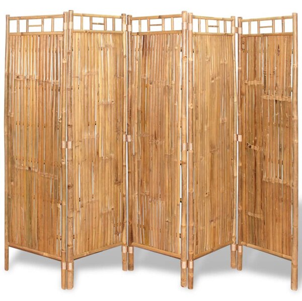 5-panelový paraván z bambusu 200 x 160 cm