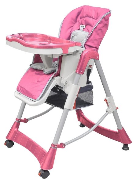 Detská stolička, deluxe, ružová, nastaviteľná výška