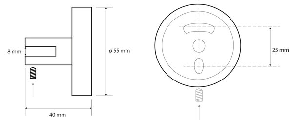 Sapho Sapho, X-ROUND E pár držiakov poličky bez skla, 8 mm,chróm, XR009