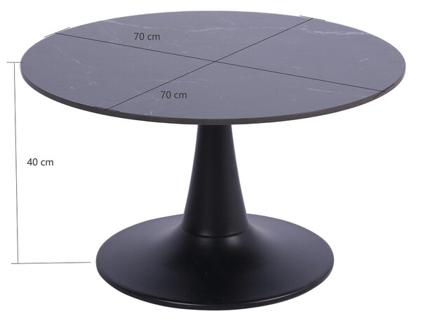 KONFERENČNÝ STOLÍK, čierna, kov, keramika, 70/70/40 cm Stylife - Stolíky do obývačky