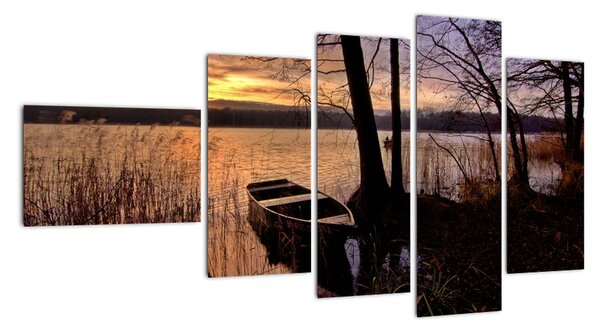 Obraz lodičky na jazere (Obraz 110x60cm)