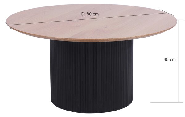 KONFERENČNÝ STOLÍK, čierna, farba duba, drevo, kompozitné drevo, 80/80/40 cm Stylife - Stolíky do obývačky, Online Only