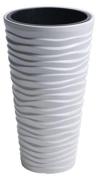 Prosperplast Kvetináč s vyberateľnou vložkou Sand Slim (39 x 75 x 39 cm (Š x V x H), biela) (100275823)