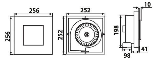 Sapho Sapho, TECTO kúpeľňový stropný ventilátor axiálny, 20 W, potrubie 100mm, biela, TC201