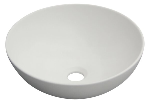 Invena Tinos, keramické umývadlo na dosku 39,5x39,5x13,5 cm, biela matná, INV-CE-43-001-C