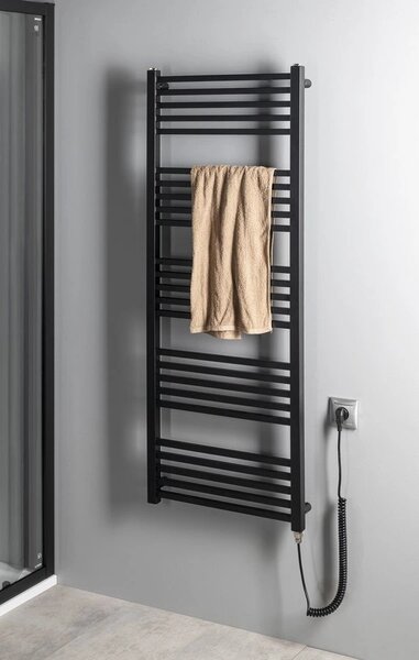 Sapho Sapho, METRO-E elektrické vykurovacie teleso, rovné, 500x1060 mm, 400 W, čierna matná, ME410B