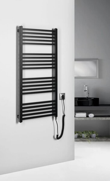 Sapho Sapho, METRO-E elektrické vykurovacie teleso, rovné, 500x1060 mm, 400 W, čierna matná, ME410B