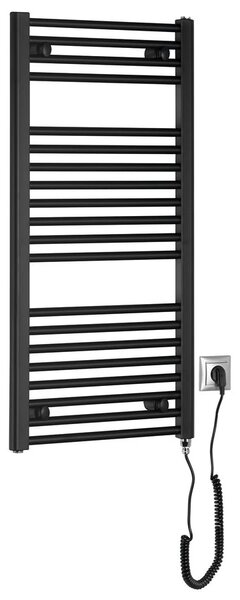 Aqualine Aqualine, DIRECT-E elektrické vykurovacie teleso, rovné, 450x960 mm, 300 W, čierna, ILE94TB