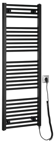 Aqualine Aqualine, DIRECT-E elektrické vykurovacie teleso, rovné, 450x1320 mm, 400 W, čierna, ILE34TB