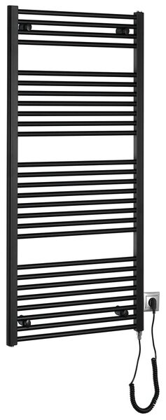 Aqualine Aqualine, DIRECT-E elektrické vykurovacie teleso, rovné, 600x1320 mm, 600 W, čierna, ILE36TB