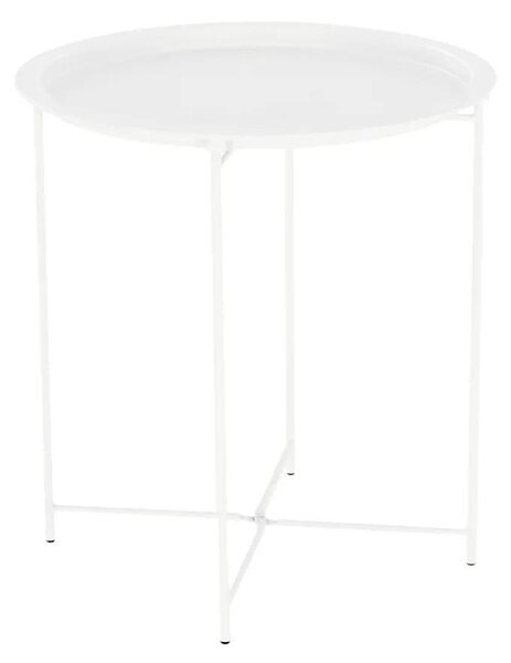 Kondela RENDER BI 0000273680 - Príručný stolík s odnímateľnou táckou, biela