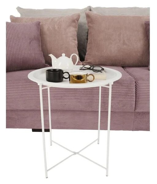 Kondela RENDER BI 0000273680 - Príručný stolík s odnímateľnou táckou, biela