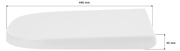 Gamma Lumino, toaletné WC sedátko 445x345mm z PP s pomalým zatváraním, biela, GAM-LUMINO