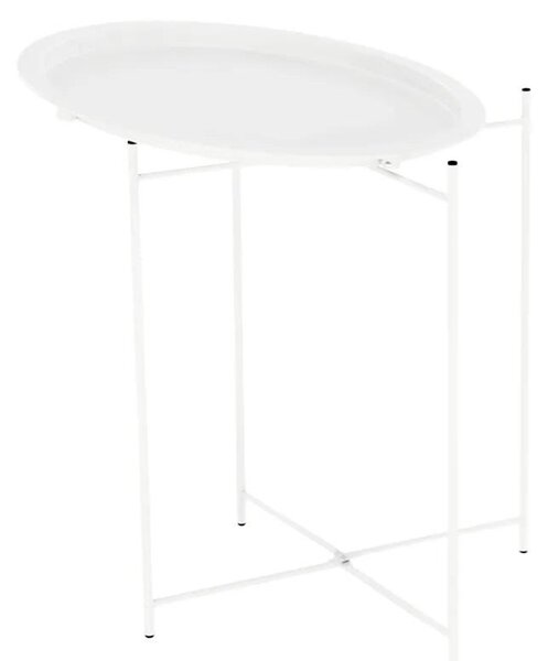 Kondela RENDER BI 0000273680 - Príručný stolík s odnímateľnou táckou, biela