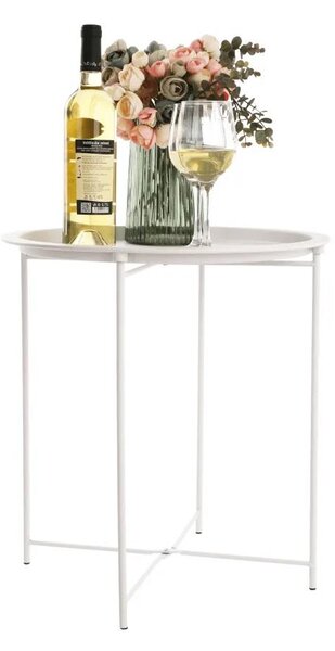Kondela RENDER BI 0000273680 - Príručný stolík s odnímateľnou táckou, biela