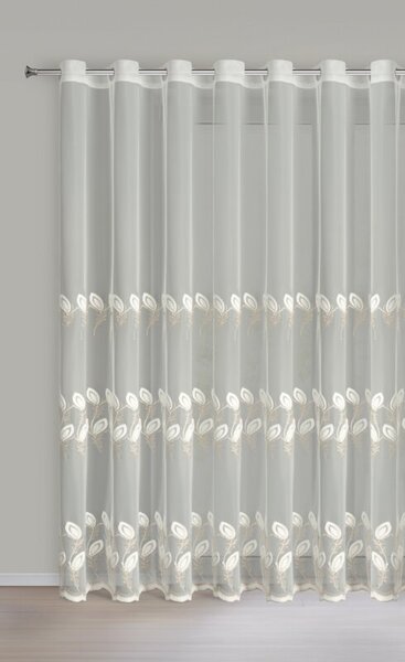 Dekorstudio Záclona MICHAELA s výšivkou a kamienkami 400x250cm - béžová