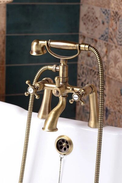 Sapho Sapho, ANTEA pripojenie pe ištaláciu vaňovej batérie na okraj vane (pár), bronz, 9856