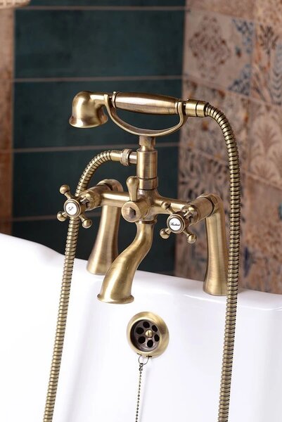 Sapho Sapho, ANTEA pripojenie pe ištaláciu vaňovej batérie na okraj vane (pár), bronz, 9856