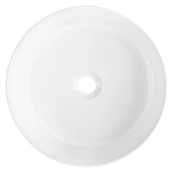 Invena Invena, okrúhle keramické umývadlo 360x360x120 mm, biela lesklá, INV-CE-63-001-C