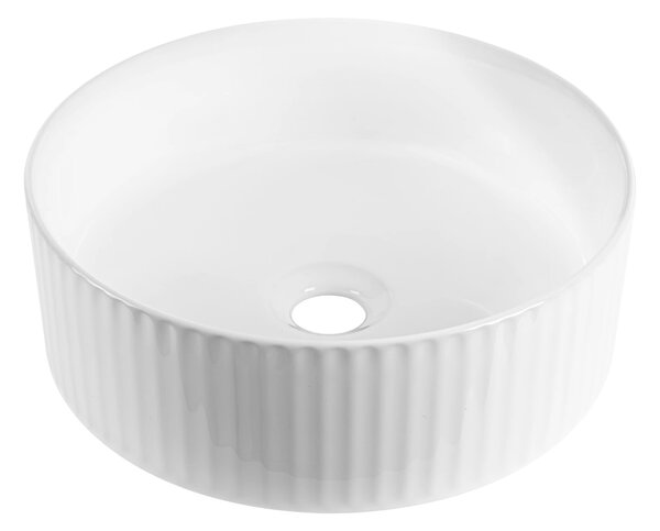 Invena Invena, okrúhle keramické umývadlo 360x360x120 mm, biela lesklá, INV-CE-63-001-C